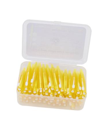 Braces cleaner 60 pieces interdental brush practical slim braces cleaner with PP handle for adults and orthodontic care interdental brushes Yellow