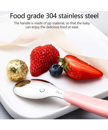 4PC Baby Cutlery Set - Stainless Steel Curved Spoons & Forks for Toddlers - Self-Feeding Baby Utensils in Blue & Pink - Buy Online on GoSupps.com