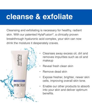 Eraclea Purifying Cream Cleanser - Hydrating Facial Cleanser with Hyaluronic Acid for Dry Skin (4 fl oz) | Gentle Skin Cleanser for All Skin Types - Buy Online on GoSupps.com