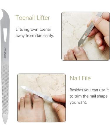 FIXBODY Toenail Clippers Set - Stainless Steel Pedicure Tools for Seniors with Thick Nails - 4 Piece Ingrown Toenail Tool Kit - Buy Online on GoSupps.com