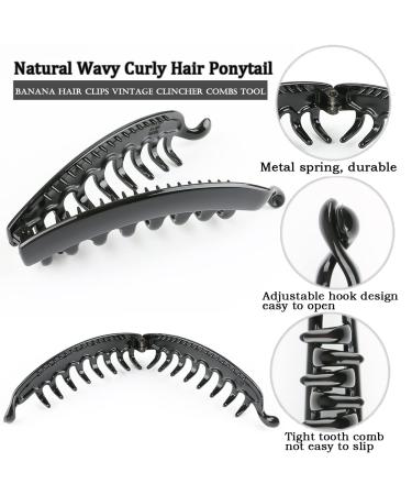Aaiffey Banana Hair Clips for Women - Classic Double Comb Clips Leopard Print Ponytail Holder - Pack of 4 - Buy Online on GoSupps.com