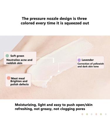 Makeup primer kleurcorrector Step TriColor Contours Isolation Cream Face Makeup Primer Base Isolation Cream Invisible Pore Moisturizing Concealer Foundation Limitoll - Buy Online on GoSupps.com