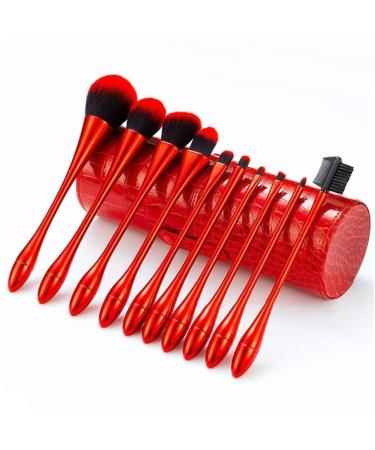 Buy Non-Irritating Synthetic Fiber Makeup Brush Bar Set - Travel-Friendly Red Brush Sets & Perfect Gifts - Buy Online on GoSupps.com