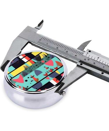 Geometric Patterns Round Pill Box | 3 Compartment Organizer | Portable Travel Pill Box for Easy Travel - Buy Online on GoSupps.com
