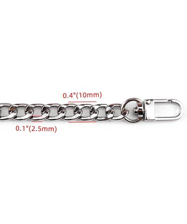 HEEHEE 7.9" Purse Chain Strap Extender More Upscale Color Tone Wearing Comfortable 0.4" Wide Extra Thick Metal Flat Chains Replacement Straps with Buckles Silver 1 PCS for Shoulder Cross Body Handbag Silver 7.9" Silver - Buy Online on GoSupps.com