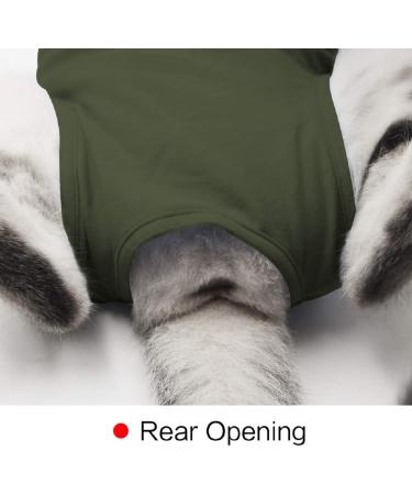 Ouuonno Cat Wound Surgery Recovery Suit - Abdominal Wounds & Skin Disease Pajama Suit E-Collar Alternative for Cats & Dogs | Armygreen Medium - Buy Online on GoSupps.com