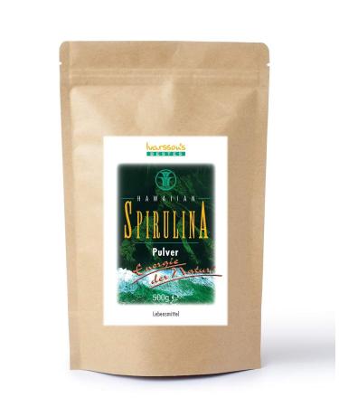 Original Hawaiian Spirulina I 500g powder I ivarssons Natural Spirulina dried i algae powder with pure spirulina i refill pack