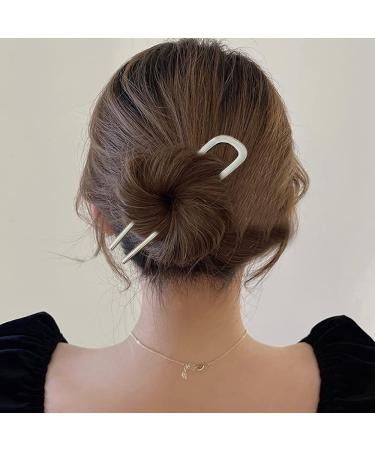 U-Shaped Metal Hair Needles for Long Thick Hair Oversized Hairpins & Clips | 2 Colors Available - Buy Online on GoSupps.com
