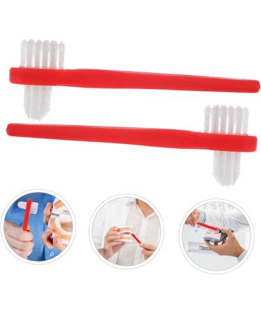 Plafope 4-Piece Soft Prosthesis Cleaning Toothbrush Set - Travel-Friendly Double Head Design for Easy Oral Care - Buy Online on GoSupps.com