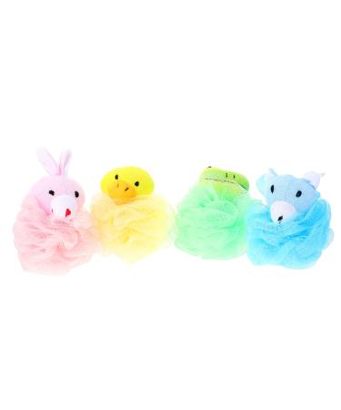 Garneck 4pcs Bath Ball Bath Bath Items Animal Bath Loofahs Loofah Sponge Bath Puffs Cartoon Bath Balls Bath Flowers Bath Sponge Elastic Shower Scrub Sponge or