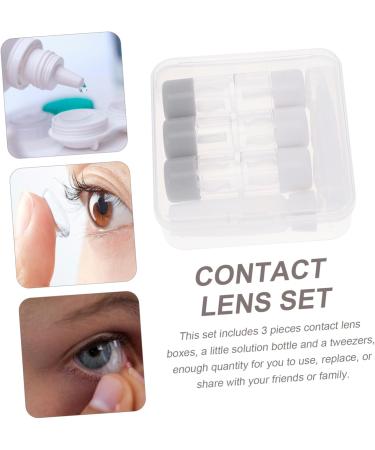 Solustre 3-Piece Contact Lens Container Set | Travel-Friendly Eye Case Accessories | Large Storage for Medication | Durable ABS Plastic - Buy Online on GoSupps.com