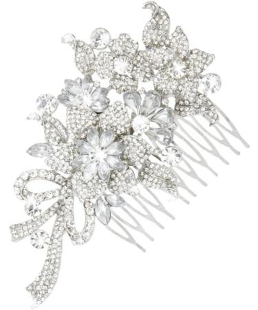 Angoily Flower Hair Comb Bridal Hair Side Comb Rhinestone Headpiece Flower Hair Accessories Hair Accessories for Women Hair Combs for Women Tiara Miss The Flowers Hairpin - Buy Online on GoSupps.com