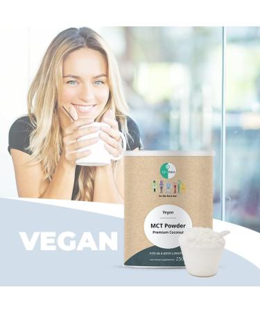 GO-Keto MCT Powder 250g - Premium C8/C10 Coconut Oil Powder for Keto Diet Vegan & Non-GMO - Perfect for Bulletproof Coffee & MCT Shakes - Buy Online on GoSupps.com