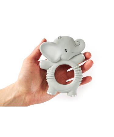 Lil' Llama Baby Elephant Teether - Natural Rubber Teething Ring | BPA-Free & Non-Toxic - Safe Cute Baby Teething Toy - Buy Online on GoSupps.com