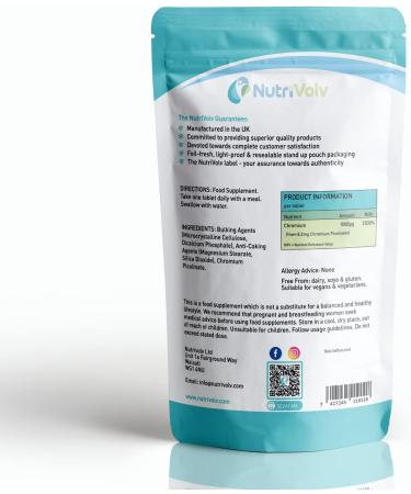 Chromium Picolinate 1000g Supplements - Blood Sugar Support & Appetite Control - 120 Tablets - Buy Online on GoSupps.com