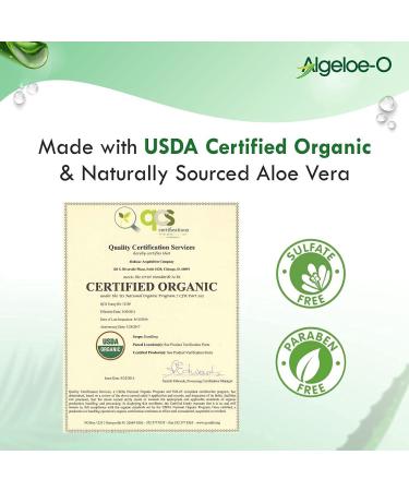 Algeloe-O Organic Aloe Vera Gel 99% Pure Natural - USDA Certified - 200ml/6.76oz - Buy Online on GoSupps.com