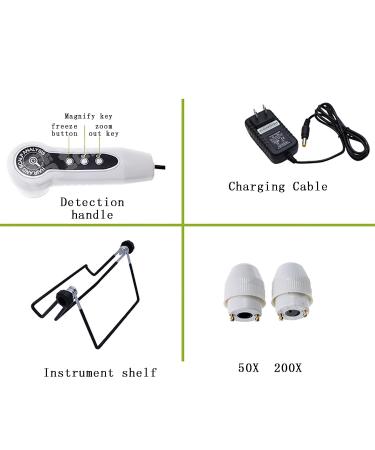 Rchargeable Skin Diagnosis Hair Analyzer 50X Three Spectra and 200X Magnification Skin Detector with 5 Inch Digital LCD Screen for Home Beauty Salon Spa - Buy Online on GoSupps.com