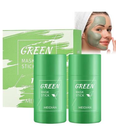 VoH Trade Green Green Tea 2 pieces Green Mask Stick cleansing mask stick clay stick deep cleansing smearing mask control oil for moisturizing nourishing skin reducing blackheads