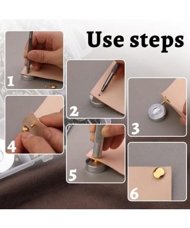240 Sets TLKKUE Double Cap Leather Rivets Kit with Rubber Hammer - DIY Craft Tool for Clothes, Shoes Decoration and Repair - Buy Online on GoSupps.com