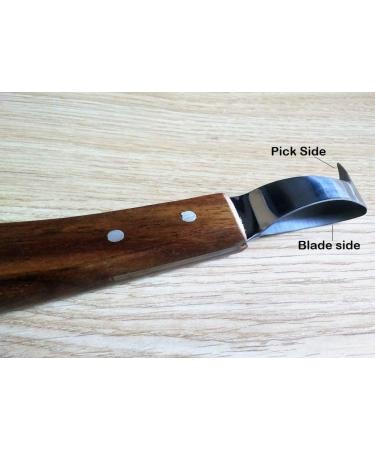 EQUINOX Farrier Hoof Loop Knife With Pick Head Wooden Handle Premium Quality Razor Edge Blade - Buy Online on GoSupps.com