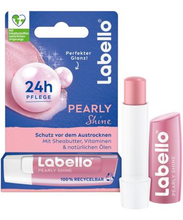 Beiersdorf Labello Pearly Shine Lip Balm with shimmering pearl shine for 24 hours of moisture nourishing lip balm with shea butter and natural oils 48 g Stick Pearly Shine lip balm