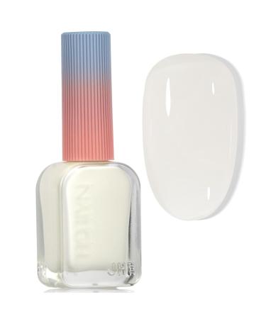 Milky White Nail Polish - Sheer Jelly Nail Polish - Translucent Nail Varnish 60 Seconds Quick Dry - Crystal Oil Based Breathable Nail Polish Long Lasting for Women Manicure at Home Jelly White