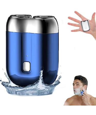 2024 New Upgrade Pocket Shaver USB Mini Shavers for Men 2024 New Upgrade Pocket Shaver Electric Mini Portable Razor Rechargeable Waterproof Compact Electric Shaver For Home Car Travel (Blue)