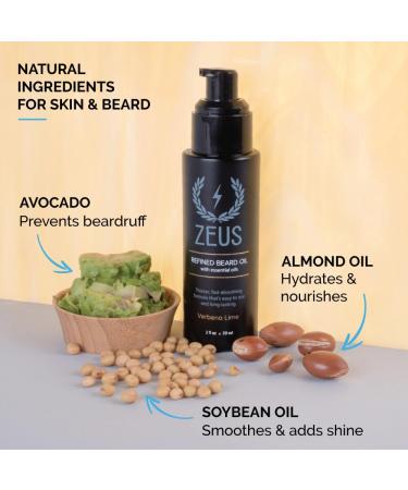 Zeus Refined Beard Oil - 2oz Sandalwood | Concentrated Moisturizers & Conditioners for Beard & Skin - International Shipping Available - Buy Online on GoSupps.com