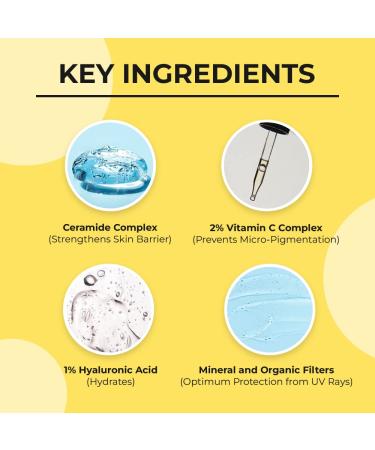 Dr. Sheth's Ceramide & Vitamin C Sunscreen SPF 50+ | UVA UVB Protection | Unisex One Step Routine | 1.76 Oz - Buy Online on GoSupps.com