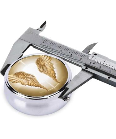 Angel Wing Mini Round Pill Box - 3 Compartment Travel Pill Organizer | Portable Medicine Case for Home & Office - Buy Online on GoSupps.com