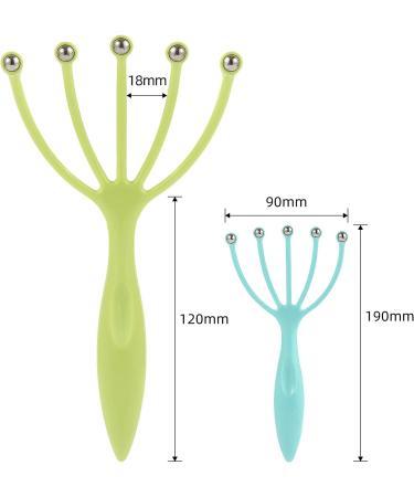 EMXGB Scalp Massager 2-Pack for Deep Relaxation & Stress Reduction at Home, Office, or Spa - Blue/Green - Buy Online on GoSupps.com
