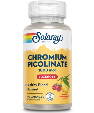Solaray Chromium Picolinate Lozenges 1000mcg 100 Count - Supports Healthy Blood Sugar Levels - Buy Online on GoSupps.com