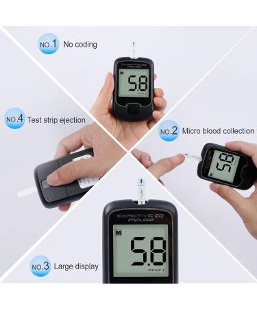 Exactive EQ Blood Glucose Meter | Diabetes Test Kit with 50 Test Strips - Quick & Accurate mg/dL Testing | International Shipping Available - Buy Online on GoSupps.com