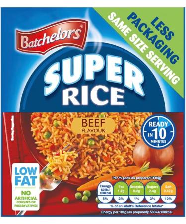 Batchelors Super Rice Beef Flavour Packet Ready Meal 90 g (Pack of 11) - Buy Online on GoSupps.com