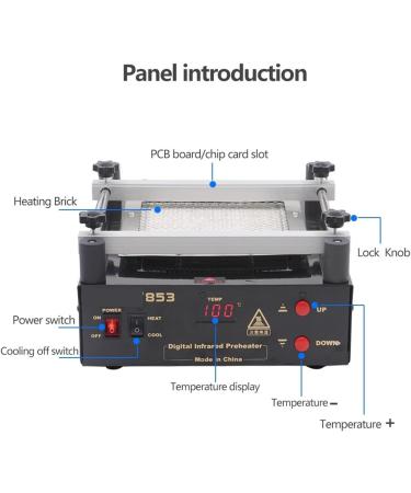ArtGOS BGA Workstation with Floor Heating & Temperature Control | Lead-Free Infrared Pre-Heat Station 853 IR for Optimal Soldering - Buy Online on GoSupps.com