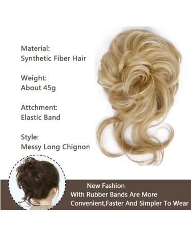 Messy Bun Hair Parts - Super Long Hair Bun Scrunchies Extensions for Tousled Updos | 22H613 Ash Blonde Mix Dark Blond - Buy Online on GoSupps.com