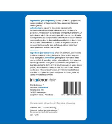 Intoleran Lactase 20 000 enzymes digestives Pack de tests - 6 comprim s croquer | Enzyme lactase pour la digestion du lactose et l'intol rance au lactose | Haute concentration | V g talien - Buy Online on GoSupps.com