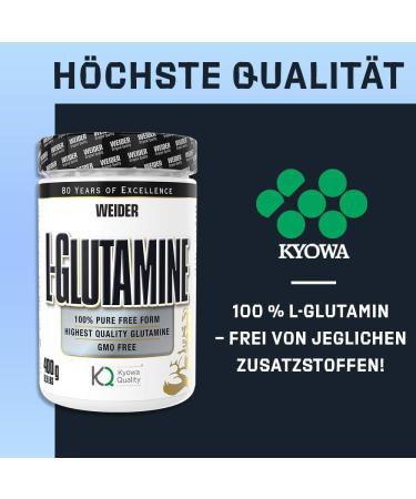 Weider L-Glutamine 100% Pure Amino Acid Powder - 400g Tasteless & Additive-Free - 80 Portions for Bodybuilding & Fitness - Buy Online on GoSupps.com