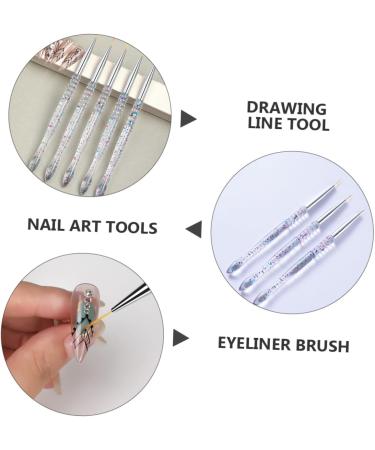 minkissy 2sets Nail Art Drawing Pen Nail Pens Nail Art Liner Nail Dtriper Transparent Handle Nail Brush Micro Paint Brush Nail Art Supply Paint Pen Draw a Line Alloy Pen Holder - Buy Online on GoSupps.com