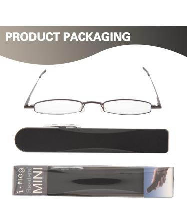 I-Mag Mini Metal Spring Hinge Reading Glasses (2.00 Black) with Slide Open Hard Case | Shop Internationally - Buy Online on GoSupps.com