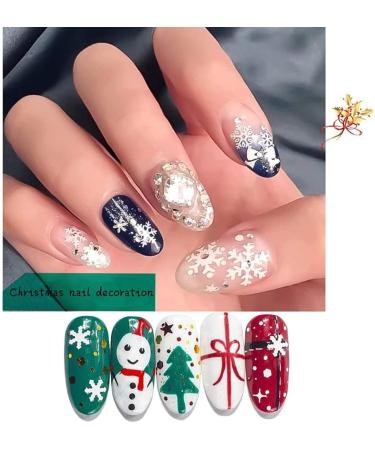 12 Grid Snowflake Nail Sequins Art Holographic Christmas Nail Jewelry Decoration - Buy Online on GoSupps.com