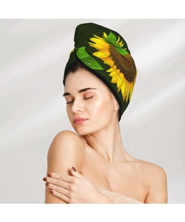 Sunflower Microfiber Hair Towel | Super Absorbent Quick Dry Wrap for Women - Ideal for Long Curly & Thick Hair - Buy Online on GoSupps.com
