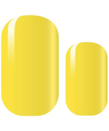 Avoa Beauty nail film -"do me a lemon" opaque lemon yellow monochrome design 16 thin self -adhesive long -lasting nail wraps