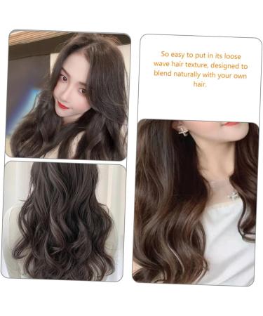 FRCOLOR Headband Wigs Fluffy U-shaped Wig Wavy Hair Extensions Real Hair Body Wave Human Hair Wig Wavy Wigs Headband Wig Black Wig Wigs with Headbands Black Wavy Wig Temperature Wire Clip 45X8CM Black - Buy Online on GoSupps.com