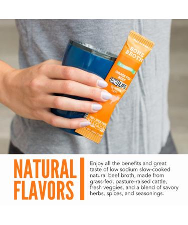 LonoLife Low-Sodium Grass-Fed Beef Bone Broth Sticks - 10g Collagen Protein - 10 Pack - Buy Online on GoSupps.com