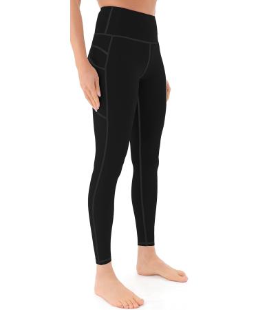 Persit Women's High Waist Yoga Leggings with Pockets - Opaque Sports Pants M Black | Comfortable & Stylish Activewear - Shop Internationally! - Buy Online on GoSupps.com