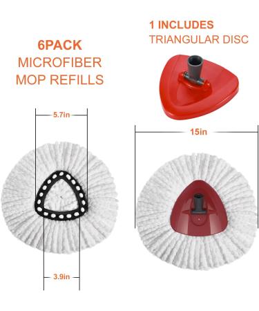 6 Pack Microfiber Replacement Heads for O Cedar Easy Wring Spin Mop - Buy Online on GoSupps.com