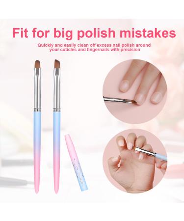 Savita 2pcs Nail Art Clean Up Brushes - Round & Angled Head Pen Tools for Nail Design & Polish Mistake Cleaning - Buy Online on GoSupps.com