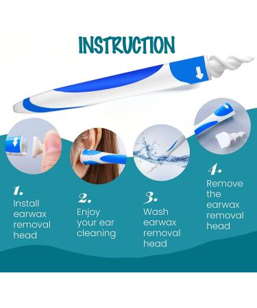 Q Grips Ear Wax Remover Kit - Soft Spiral Design with 16 Replacement Heads & 4 Dual-Head Ear Pickers - Gentle Ear Cleaning Tool for Adults and Kids - Buy Online on GoSupps.com