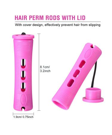 60pcs 0.75 Inch Purple Perm Rods Set for Natural Hair - Non-Slip Hair Rollers for Women - Hair Curlers DIY Hairdressing Tools - Buy Online on GoSupps.com